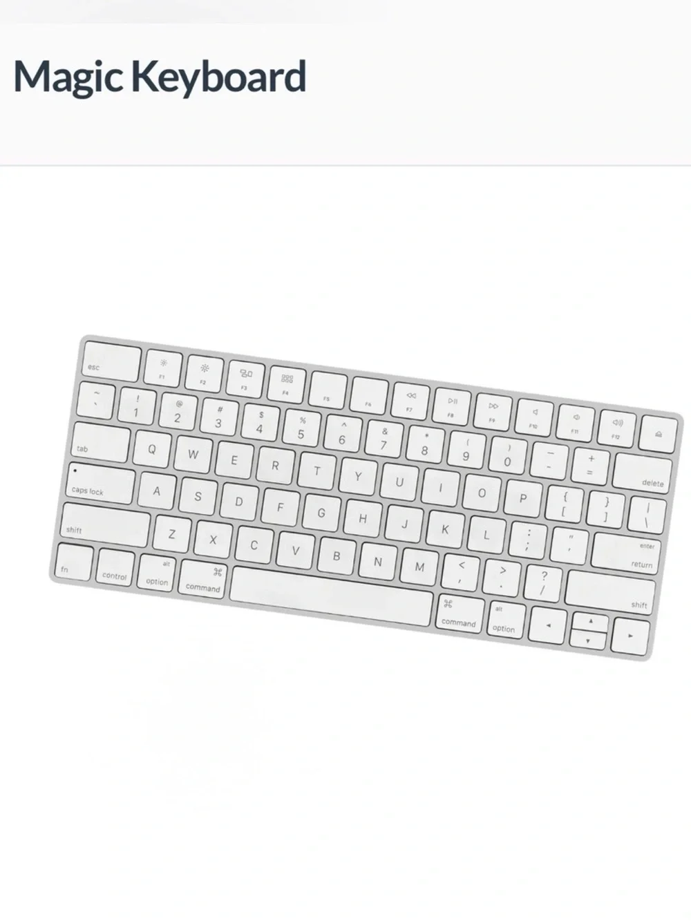Apple Magic Keyboard, White, MacBook Compatible